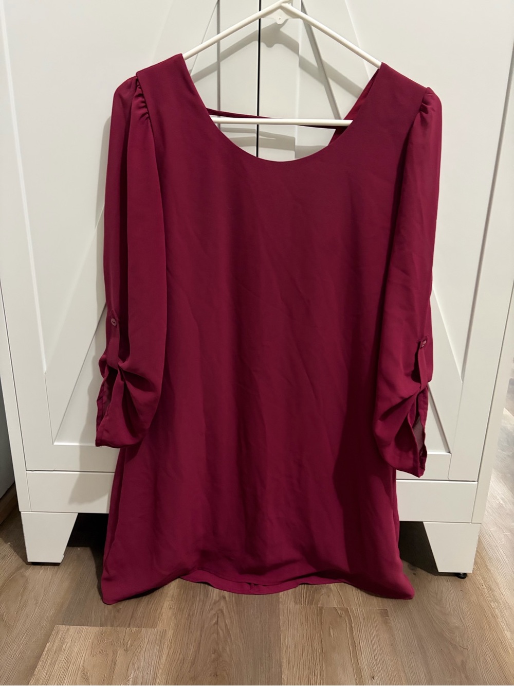 Speechless Berry Scoop-Neck Midi Dress